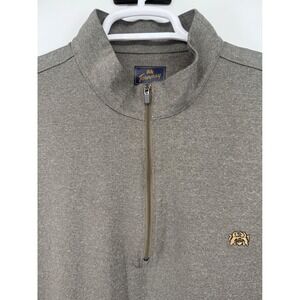 Tourney Mens XL Quarter‎ Zip Long Sleeve Pullover Gray Gold Logo Golf Outdoor